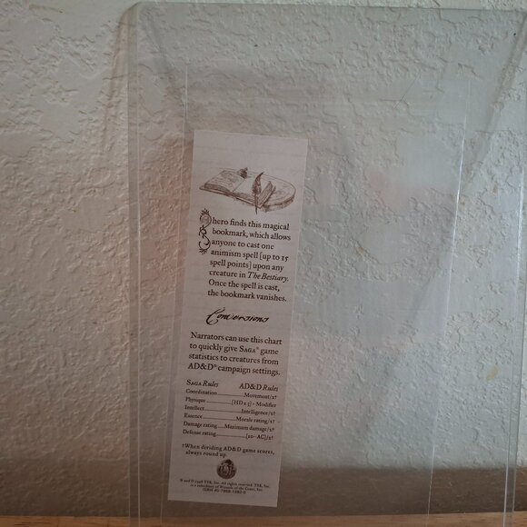 1998 Dragonlance Very Rare TSR Gold Promo Bookmark! - Picture 2 of 6